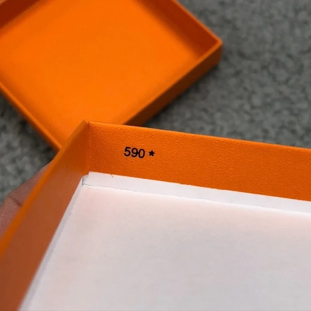 Authentic Hermes Orange Gift Box Empty Square 3.5x3.5x.75 Small Storage